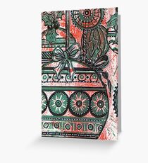 Xmas Baubles 13 - Gelli Plate Print and Ink Greeting Card