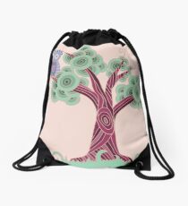 An Owl and a Tree Drawstring Bag