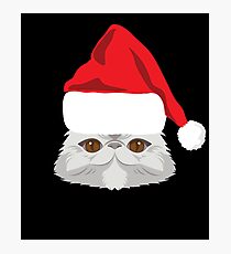 Exotic Shorthair Cat Santa Hat T-Shirt Cat Christmas Gift Photographic Print