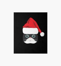Exotic Shorthair Cat Santa Hat T-Shirt Cat Christmas Gift Art Board