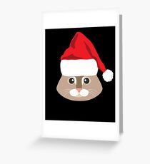 Maine Coon Cat Santa Hat T-Shirt Cat Lover Christmas Gift Greeting Card