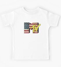 Amerikanische Flagge MTV Kinder T-Shirt