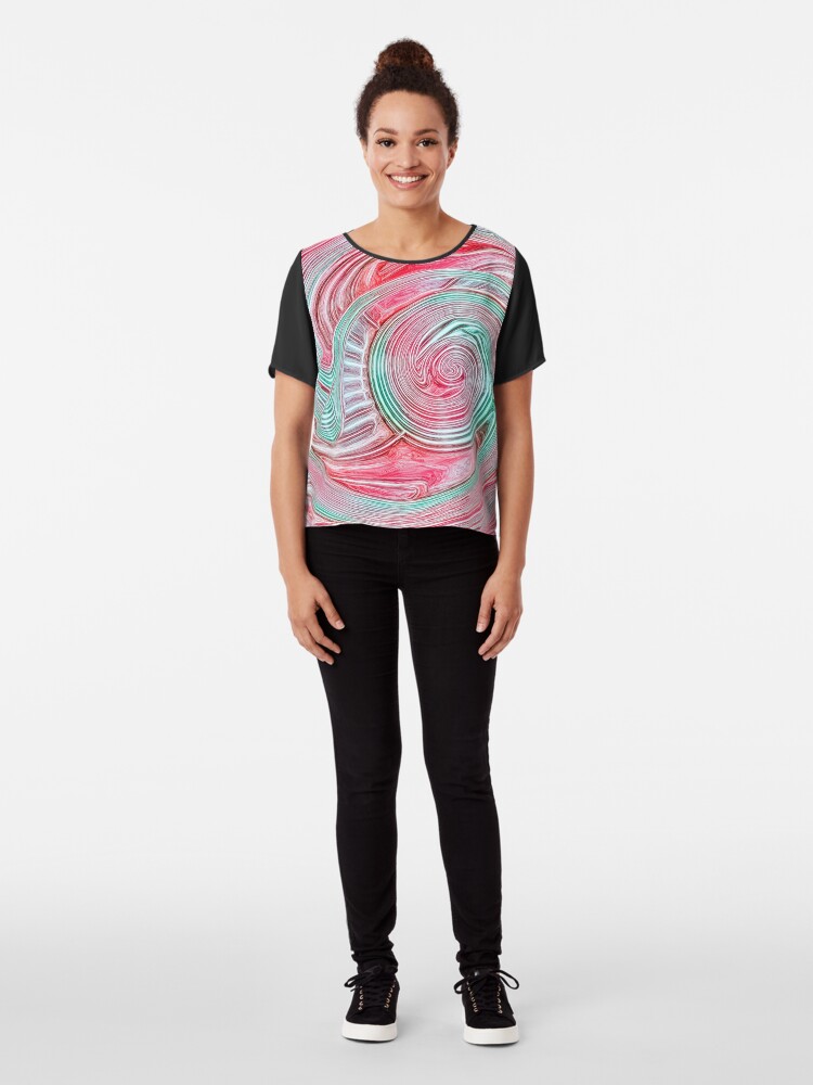 Alternate view of Importance of twisted circle waves Chiffon Top