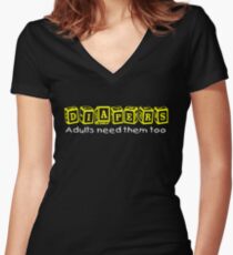 aduld baby diaper lover - abdl kink and fetish lover Women's Fitted V-Neck T-Shirt
