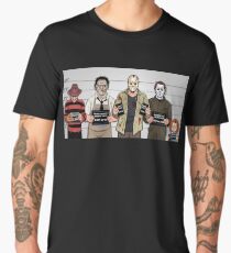 Horror Collage Funny Killer Mugshot Men's Premium T-Shirt