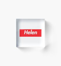 Hello My Name Is Helen Name Tag Acrylic Block