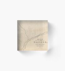 Vintage Map of Bangor ME (1871) Acrylic Block
