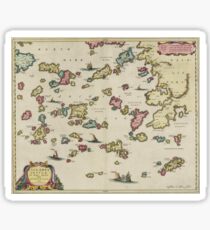 Vintage Aegean Sea Islands Map (1665) Sticker
