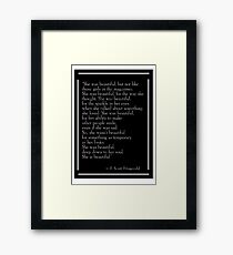 F. Scott Fitzgerald's 'She Was Beautiful' Framed Print
