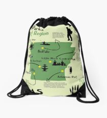 Arkansas National Parks Infographic Map Drawstring Bag