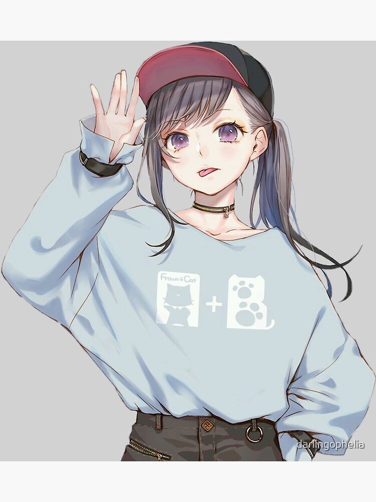 Cute And Casual Sporty Anime Girl Greeting Card