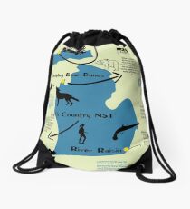 Michigan National Parks Infographic Map Drawstring Bag