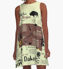 South Dakota National Parks Infographic Map A-Line Dress