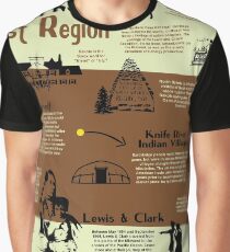 North Dakota National Parks Infographic Map Graphic T-Shirt