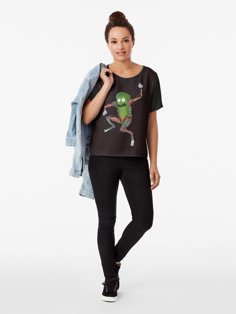 Alternate view of Pickle Rick Chiffon Top
