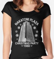 NAKATOMI PLAZA CHRISTMAS PARTY 1988 T-SHIRT Women's Fitted Scoop T-Shirt