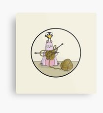 Knitting Metal Print