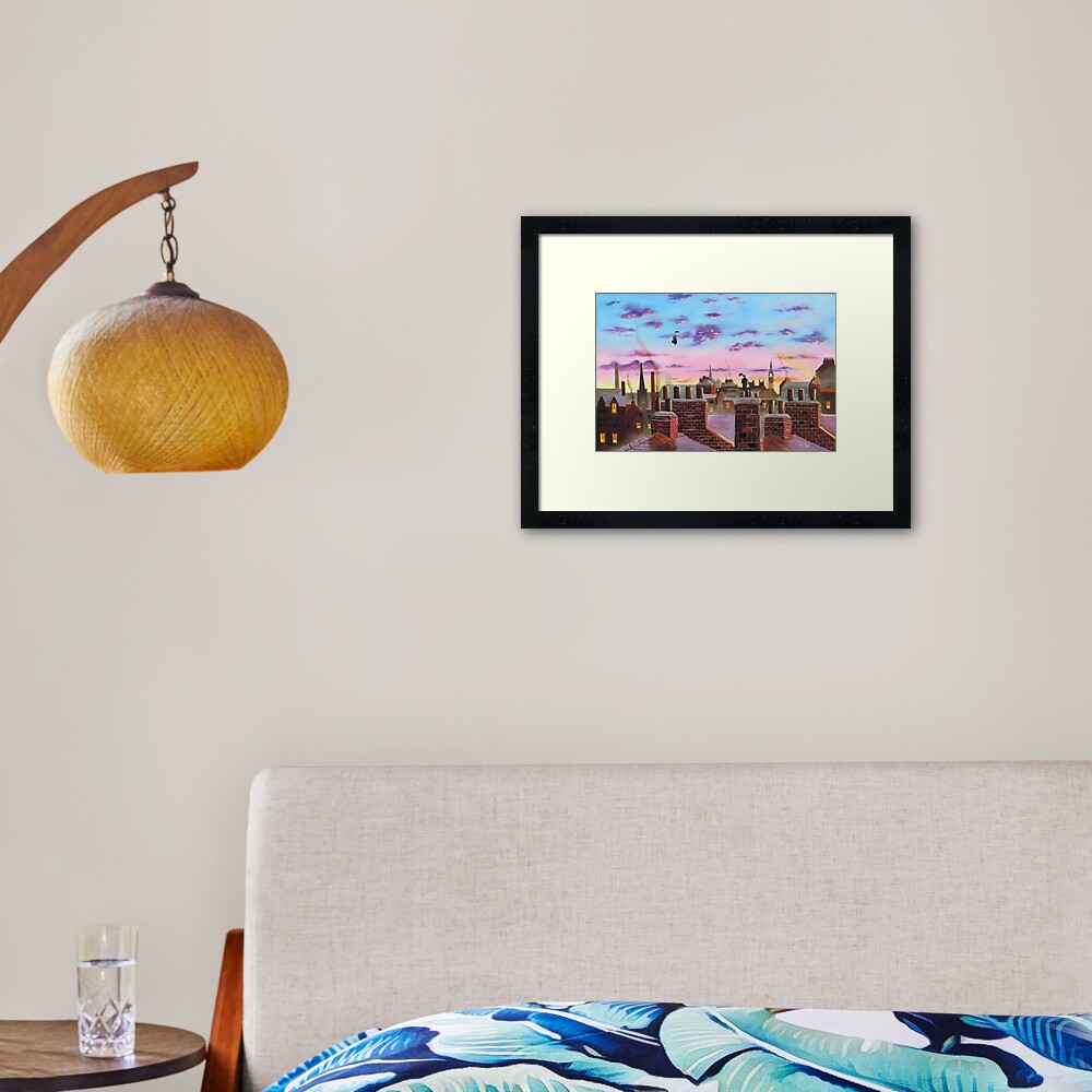 Mary Poppins and Bert Framed Art Print