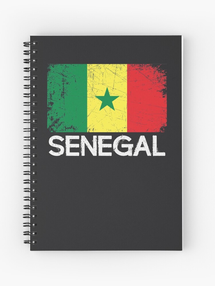 Senegalese Flag Design Vintage Made In Senegal Gift Spiral Notebook