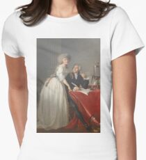 Portrait of Antoine-Laurent Lavoisier and his Wife #twopeople #20years #youngadult #40years #matureadult #adult #people #dress #furniture #veil #facialexpression #portrait #realpeople #Lavoisier  Women's Fitted T-Shirt