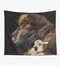 and the lion shall lie down with the lamb Wall Tapestry