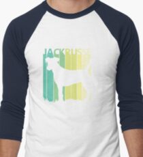 Cute Jack Russell Terrier Silhouette Men's Baseball ¾ T-Shirt