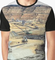 Giant excavators and heavy machinery working on opet pit coal mine Graphic T-Shirt