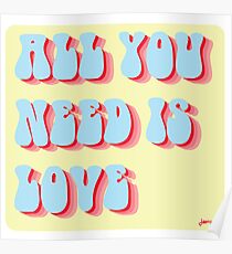 All You Need is Love Retro Poster