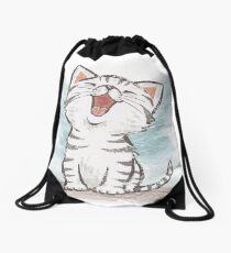American Shorthair happy Drawstring Bag