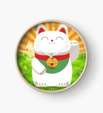 Glücklicher Katzen-Sonnenaufgang Uhr