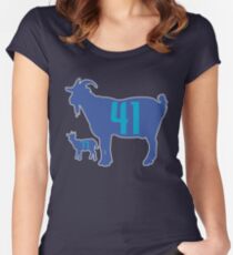 The GOAT - City Edition Dirk Nowitzki and Luka Doncic Women's Fitted Scoop T-Shirt