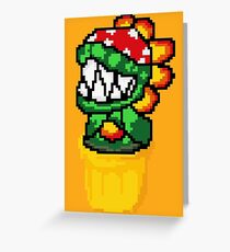 piranha petey mario bros flower pixel Greeting Card