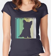 Cute Yorkshire Terrier Silhouette Women's Fitted Scoop T-Shirt