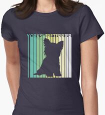 Cute Yorkshire Terrier Silhouette Women's Fitted T-Shirt