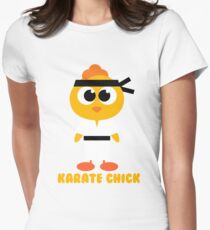 Karate Chicken Art - Little Fighting Chick Art Gift Women's Fitted T-Shirt