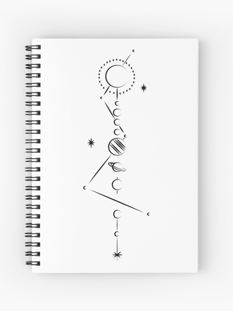 Planet Solar System Drawing Spiral Notebook