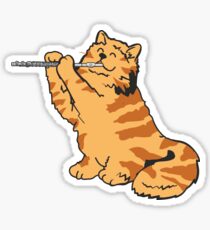 Flute Cat Transverse Flute Player Flutist Kitten Sticker