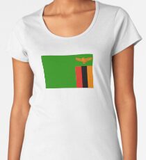 Flagge von Sambia Premium Rundhals-Shirt
