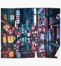 japanese neon light Poster