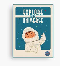 Vintages Plakat - erforschen Sie das Universum Leinwanddruck