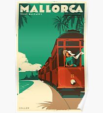 Retro travel poster — Mallorca, Spain ⛔ HQ quality Poster