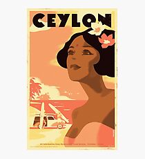 Retro travel poster — Ceylon ⛔ HQ quality Photographic Print