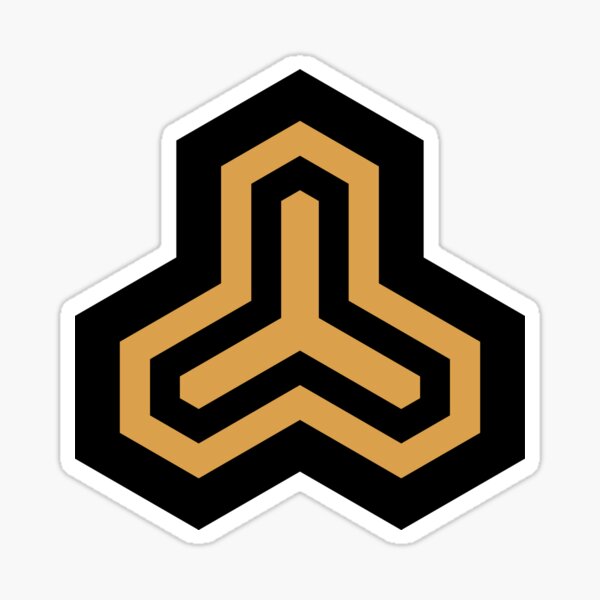 Geometric Pattern: Y Outline: Black/Gold Sticker