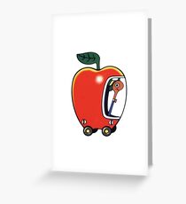 Niedrig der Wurm und sein Apple Car Grußkarte