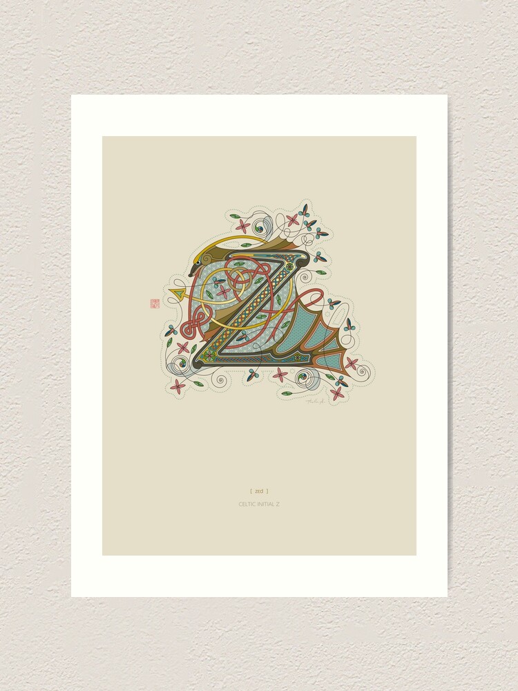Alternate view of Celtic Initial Z Art Print