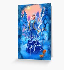 Tarjeta de felicitación Doncella de nieve navideña