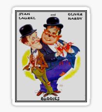 BUDDIES : Vintage Laurel and Hardy Advertising Print Sticker