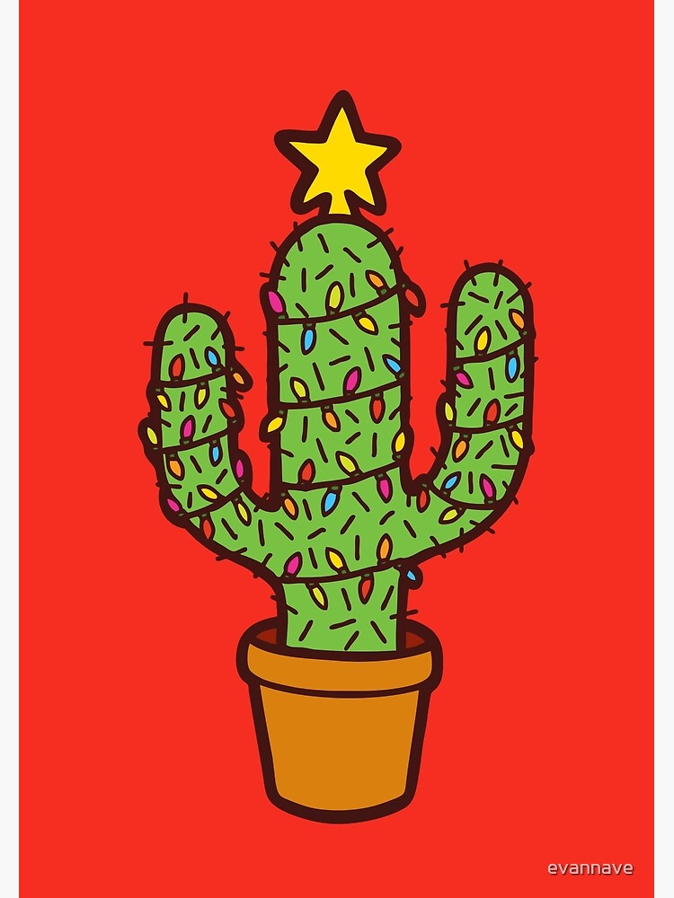 Cactus Christmas Tree in Red by evannave