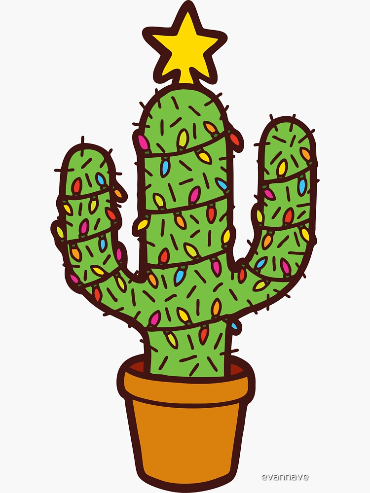 Cactus Christmas Tree in Red by evannave