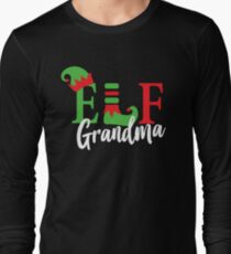Grandma Elf Matching Family Christmas Pajama Long Sleeve T-Shirt